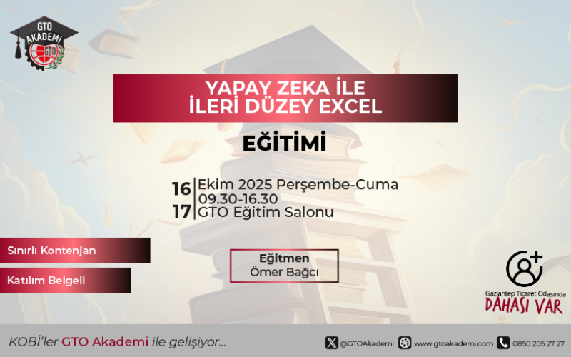 YAPAY ZEKA İLE İLERİ DÜZEY EXCEL EĞİTİMİ